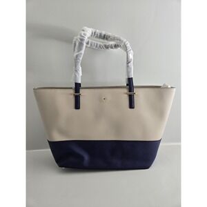 Kate Spade New Yok Small Harmony Cream and Blue Tote Bag